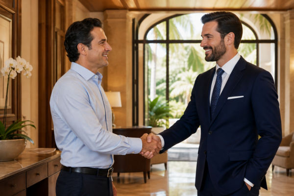Prospective client meeting a criminal defense attorney in Coral Gables