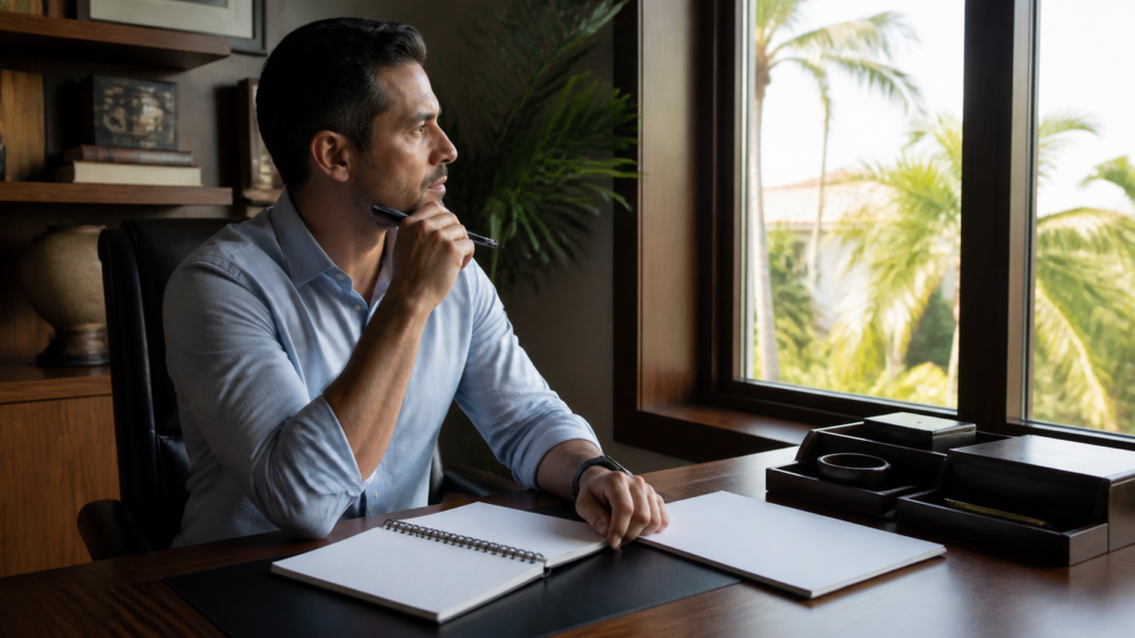 Prospective client preparing questions to hire a criminal defense attorney in Coral Gables